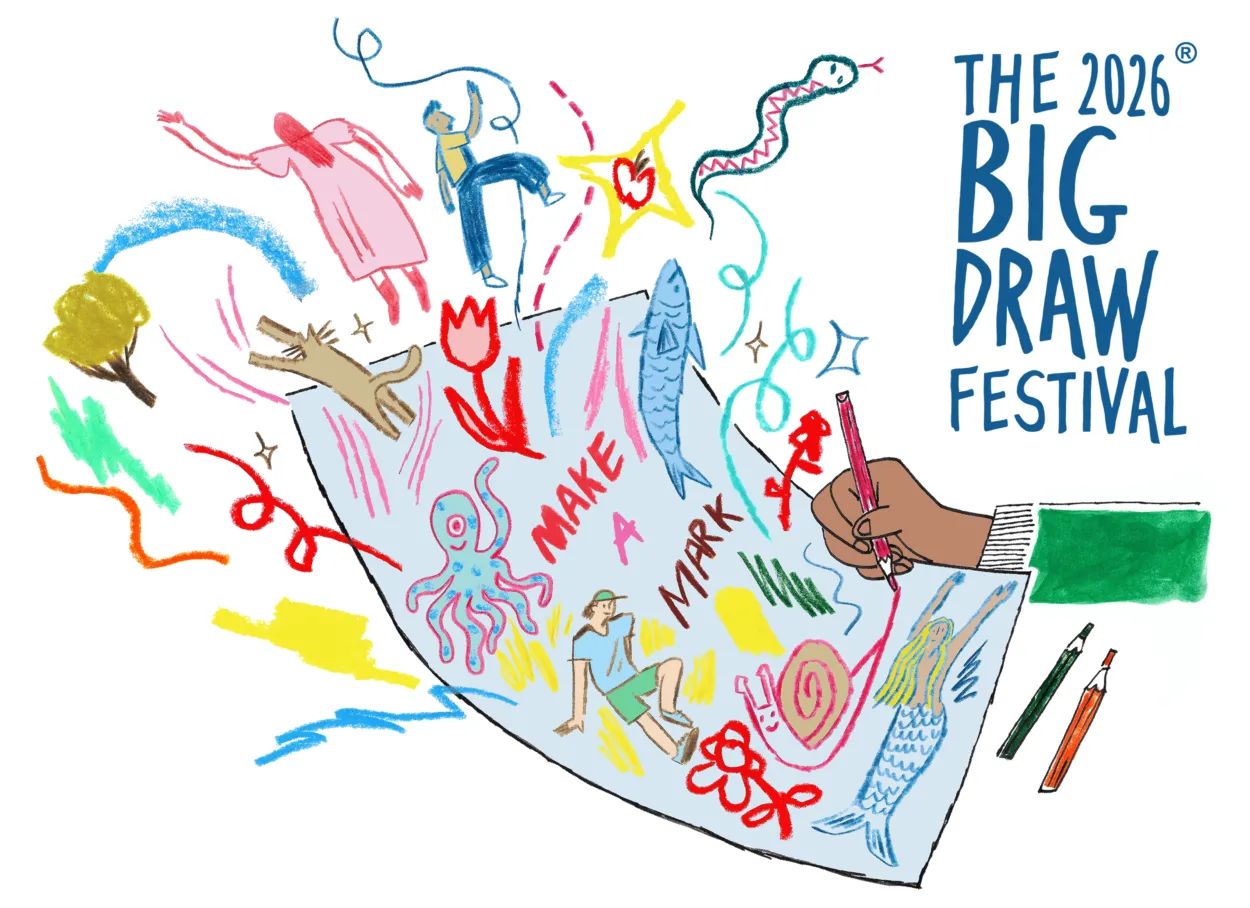 Illustrated poster for The Big Draw Festival 2026