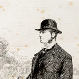 Bowler-hatted man in a nineteenth-century illustration, looking to the left